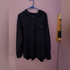 Navy Blue Button up Cozy Sweater